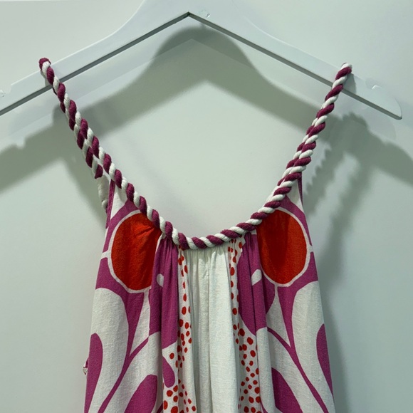 Farm Rio Maia Rope Trim Cotton Jumpsuit, Pink Floral, Size M - Picture 10 of 15